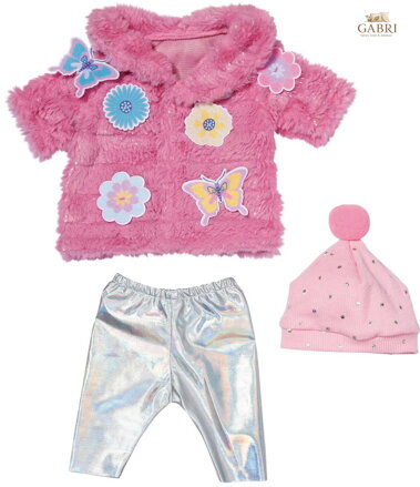 ZAPF BABY BORN Růžový kožíšek s doplňky obleček pro panenku miminko
