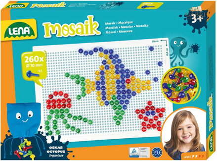 LENA Mozaika klobouček krystal transparentní 1cm set 260ks s podložkou v krabici