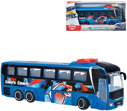 DICKIE Autobus MAN Lions Coach volný chod s ovládáním předních kol