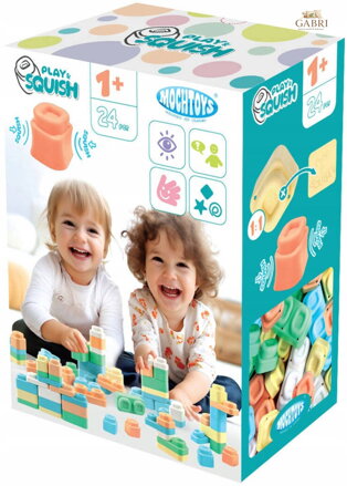 Stavebnice Play&Squish baby kostky silikonové 24ks měkké mačkací