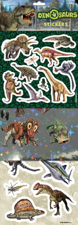 JIRI MODELS Samolepky Dinosauři klasické / foliové / s glitry