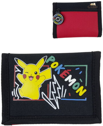 Peněženka dětská rozkládací Pokémon Pikachu černá