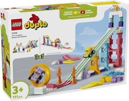 LEGO DUPLO Město: Kreativní rampy s autíčky 3v1 10478 STAVEBNICE