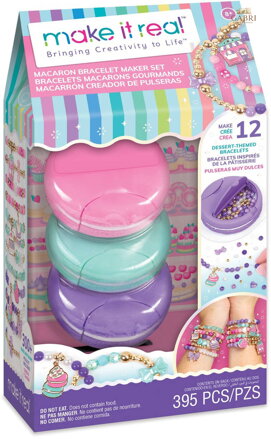 MAKE IT REAL Macaron box na výrobu náramků dětský kreativní set