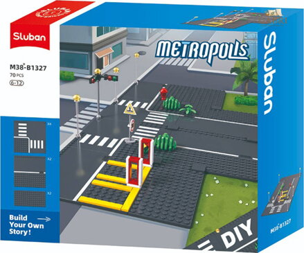 SLUBAN Metropolis Základní desky Silnice 70 dílků STAVEBNICE