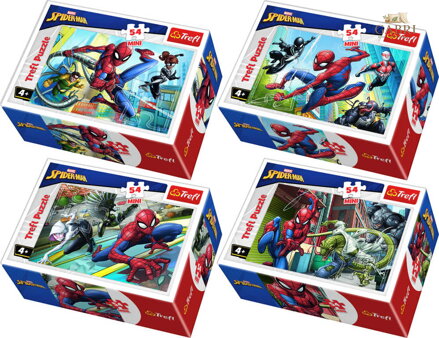 TREFL PUZZLE Spiderman Proti padouchům mini 20x13cm 54 dílků 4 druhy