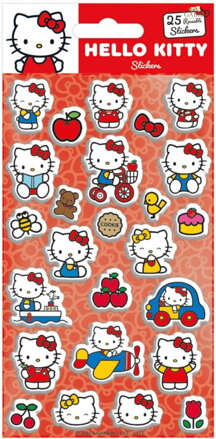 Samolepky Hello Kitty 3D 25ks opakovaně použitelné 1 arch