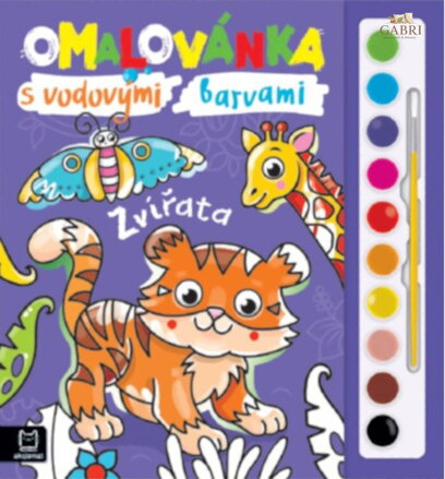 Omalovánka set s vodovými barvami a štětcem Zvířata