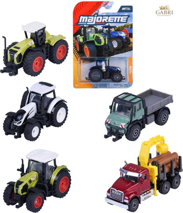 MAJORETTE Vozidlo farmářské kovové auto / traktor volný chod 6 druhů