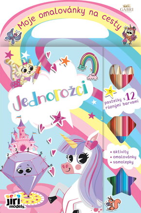 JIRI MODELS Moje omalovánky na cesty Jednorožci s pastelkami a samolepkami