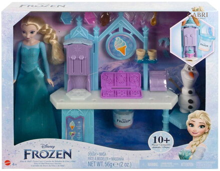 MATTEL Frozen Zmrzlinový stánek s Elsou a Olafem herní set s modelínou