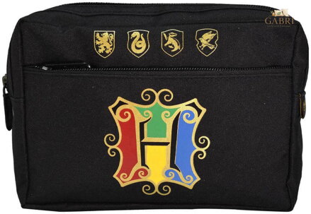 Penál Harry Potter: Bradavické koleje dětské školní pouzdro 2 kapsy na zip