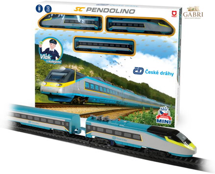 Vlak s kolejemi Mini Pendolino Naše železnice lokomotiva + 2 vagony na baterie