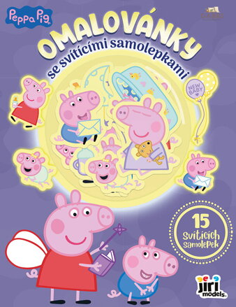 JIRI MODELS Omalovánky se svítícími samolepkami Peppa Pig
