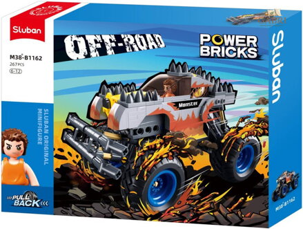 SLUBAN Power Bricks Auto off-road ohnivák zpětný chod 262 dílků STAVEBNICE