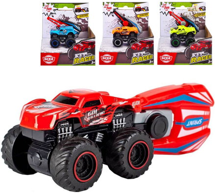 DICKIE Auto off-road Key Racer velká kola set s vystřelovačem 4 druhy kov