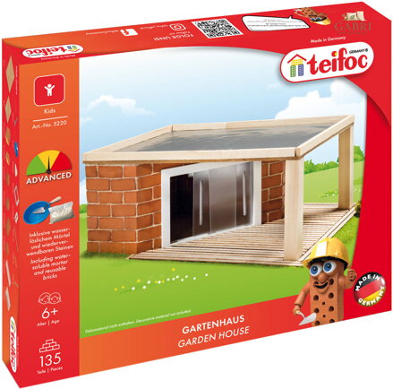 TEIFOC Zahradní domek 135 dílků pálené cihličky s maltou 5220 STAVEBNICE
