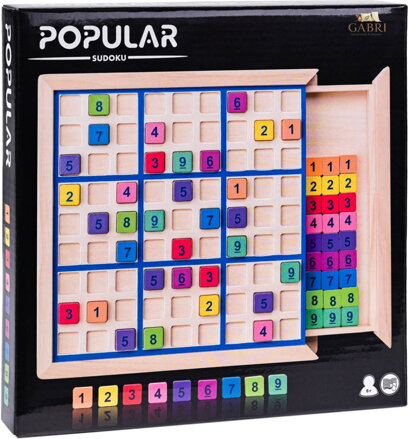 POPULAR DŘEVO Hra Sudoku stolní logická *DŘEVĚNÉ HRAČKY*