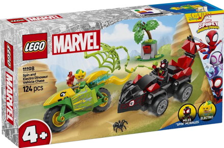 LEGO MARVEL Spin, Electro a honička s dinosauřím vozidlem 11198 STAVEBNICE