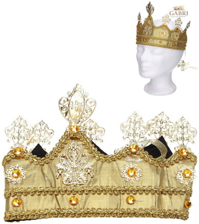 KARNEVAL Zlatá koruna textil/plast *KARNEVALOVÝ DOPLNĚK*