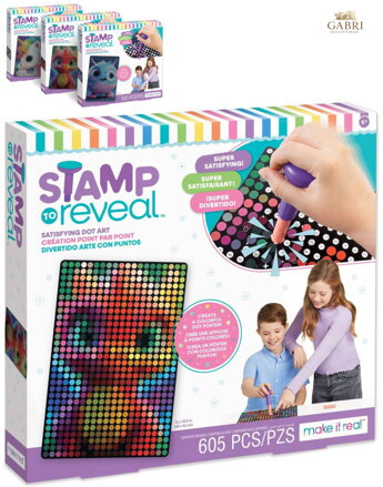 MAKE IT REAL Plakát z teček Stamp To Reveal kreativní set 3 druhy