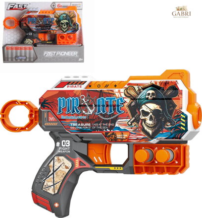 Pistole dětská pirátská herní set se 6 soft pěnovými náboji
