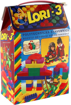 LORI 003 Stavebnice polytechnická 3 barevné kostky set 50ks