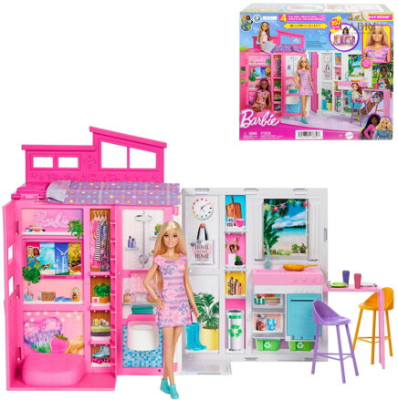 MATTEL BRB Herní set domek s příslušenstvím + panenka Barbie
