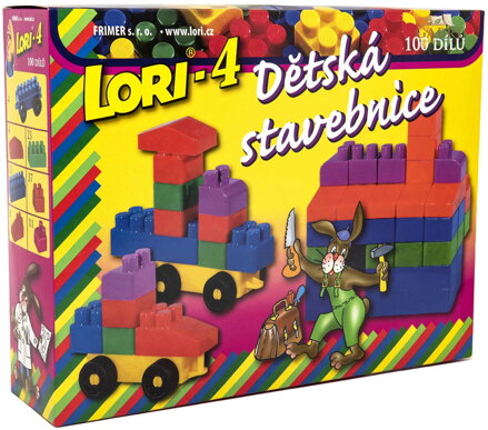 LORI 004 Stavebnice polytechnická 100 dílků plast v krabici 4