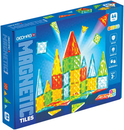 GEOMAG Magnetic Tiles Gems 44 dílků magnetická STAVEBNICE