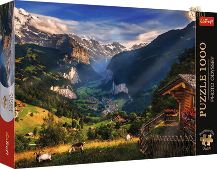 TREFL PUZZLE PREMIUM Photo Odyssey Lauterbrunnen Švýcarsko 68x48cm 1000 dílků
