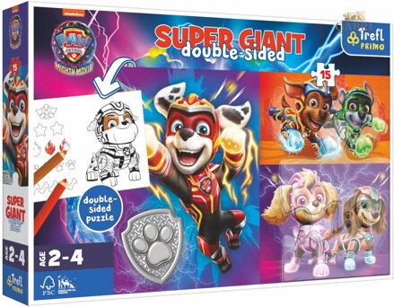 TREFL PUZZLE GIANT Oboustranné Paw Patrol 60x40cm 15 dílků skládačka 3v1
