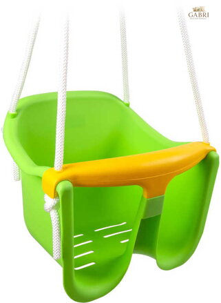 Baby houpačka plastová se zábranou Zelená skořepina závěsná pro nejmenší