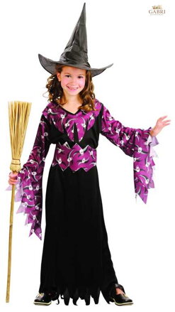 KARNEVAL Šaty Čarodějka vel. L (130-140cm) 8-10 let KOSTÝM