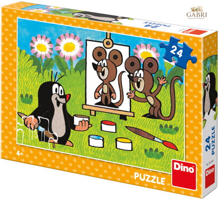 DINO Puzzle Krtek malířem 26x18cm Krteček 24 dílků skládačka