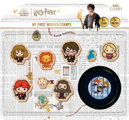 JIRI MODELS Moje první razítka Harry Potter set 9ks s poduškou DŘEVO
