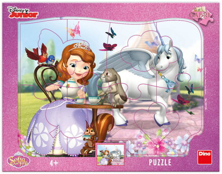 DINO Puzzle deskové 12 dílků Sofie První na čaji 31x23cm skládačka
