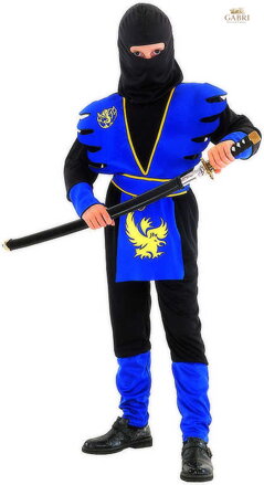 KARNEVAL Šaty Ninja černomodré vel. L (130-140cm) 8-10 let KOSTÝM