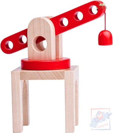 WOODY DŘEVO Jeřáb vlakový příslušenství k dráze *DŘEVĚNÉ HRAČKY*