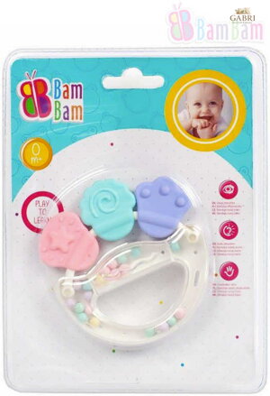 BAM BAM Baby chrastítko ZVONEK kousátko pro miminko