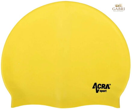 ACRA Čepice plavecká koupací silikonová do vody žlutá