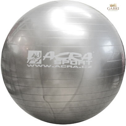 ACRA Míč gymnastický stříbrný 75cm fitness balon rehabilitační do 150kg
