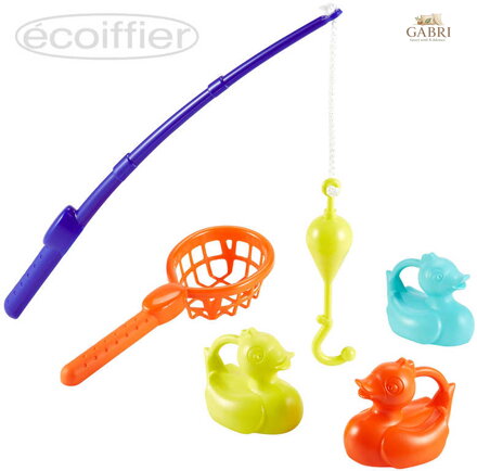 ECOIFFIER Baby hra dětský rybolov set 3 kachničky s rybářským prutem a podběrákem