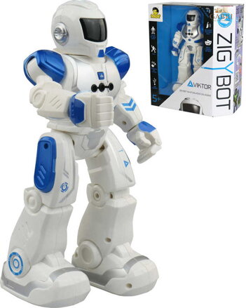 Zigybot VIKTOR IR Interaktivní robot ovládání pohybem ruky na baterie Modrý Světlo Zvuk