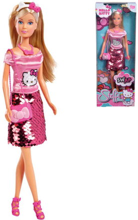 SIMBA Panenka Steffi 29cm Hello Kitty set s doplňky flitrová sukně