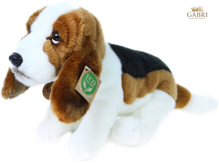 PLYŠ Pes basset sedící 32cm Eco-Friendly *PLYŠOVÉ HRAČKY*