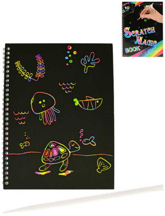 Notes magický duhový kreativní set se škrabacím perem 10 listů A4
