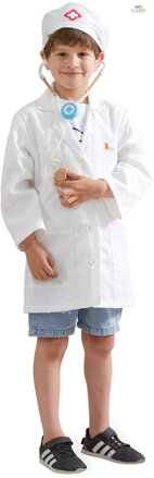 KARNEVAL Šaty doktor bílý plášť + čepice *KOSTÝM*