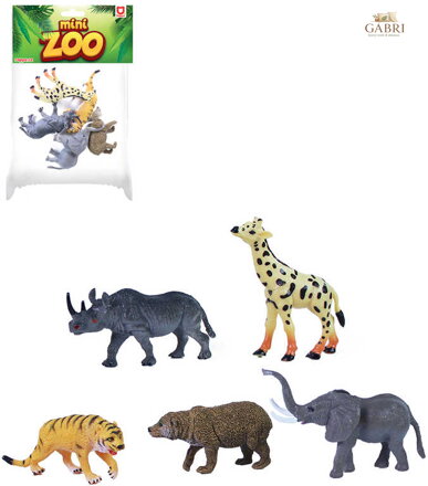 Zvířata divoká Safari 8-10cm plastové figurky zvířátka set 5ks v sáčku