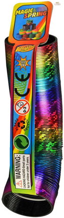 Pružina magická spirála 17cm duhová metalická plast